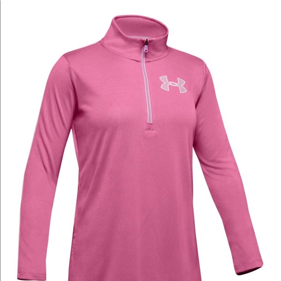 Under Armour Girls Pink Tech 1/4 Zip NWT - Picture 3 of 8